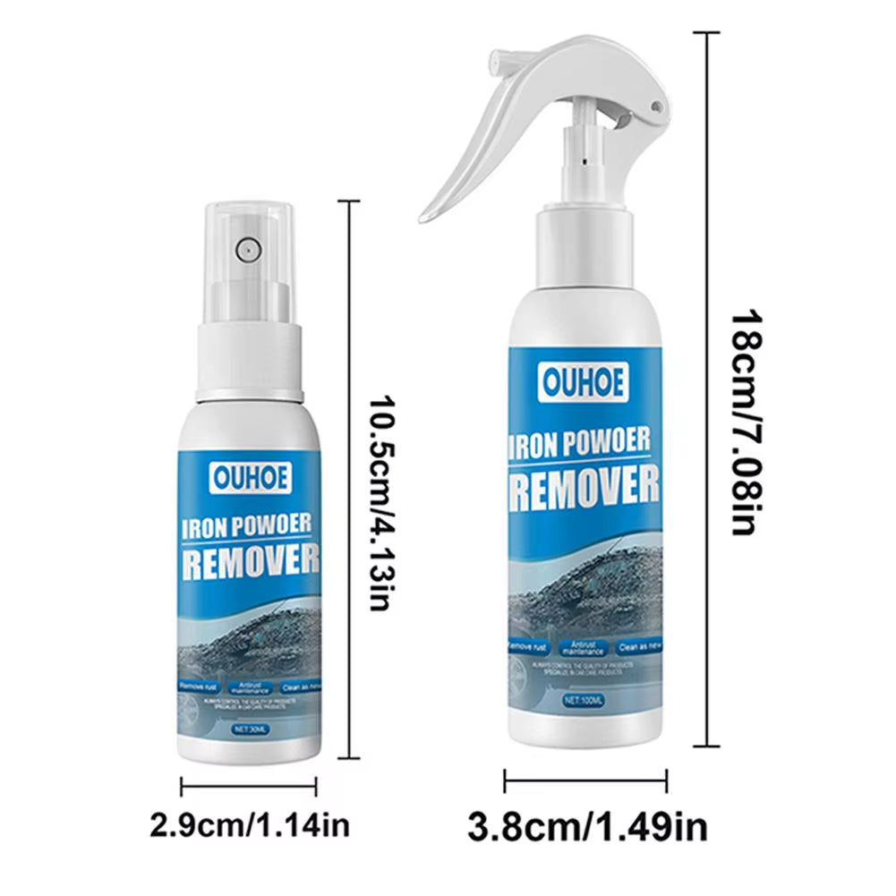 100/30Ml Car Rust Remover Spray Metal Paint Cleaner Car Maintenance Iron Powder Cleaning Rust Remover Spray