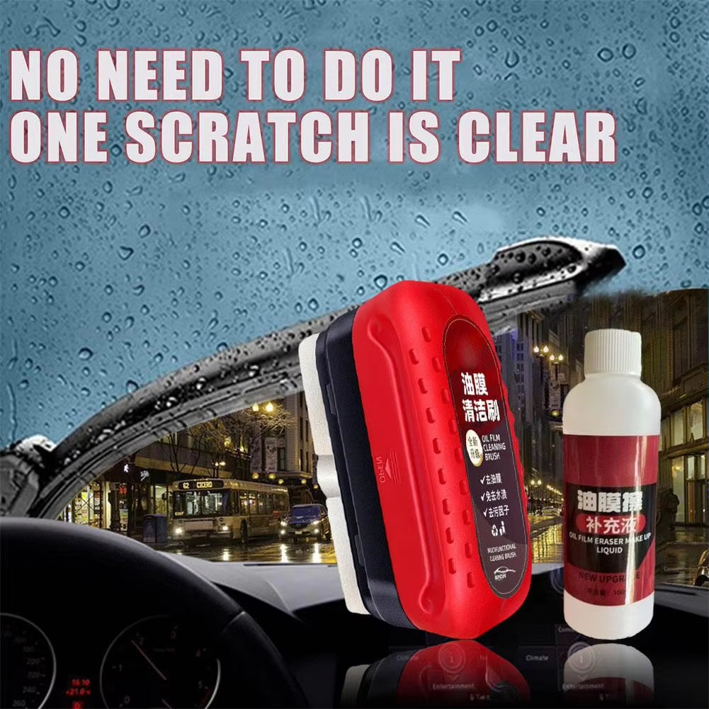 120Ml Car Glass Cleaner Automotive Glass Sponge Cleaning Brush Windshield Oil Film Cleaner Glass Polishing Agent Car Maintenance