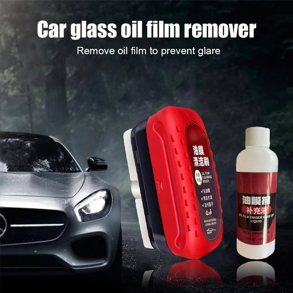 120Ml Car Glass Cleaner Automotive Glass Sponge Cleaning Brush Windshield Oil Film Cleaner Glass Polishing Agent Car Maintenance